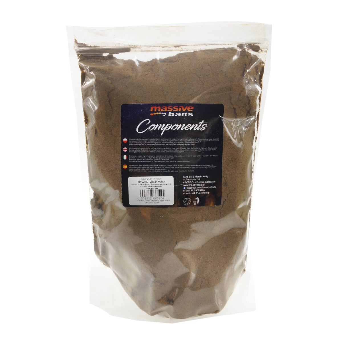 MassiveBaits Components - Mączka Tuńczykowaopakowanie 1kg - MPN: KP011 - EAN: 5901912665224
