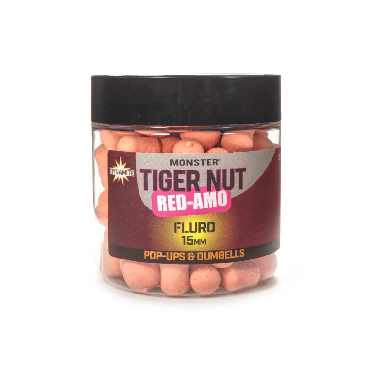 NEW DynamiteBaits Fluro Pink Pop-Ups & Dumbells Red Amomărimea 15 mm - MPN: DY956 - EAN: 5031745215287