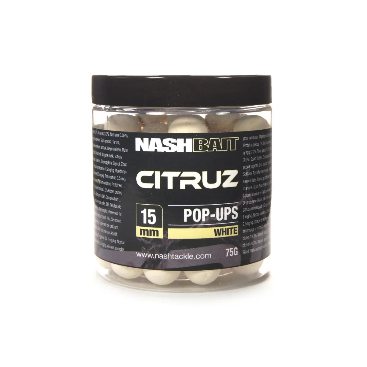 Nash Pop-up White - Citruzmărimea 15 mm / 75g - MPN: B2151 - EAN: 5055108821519