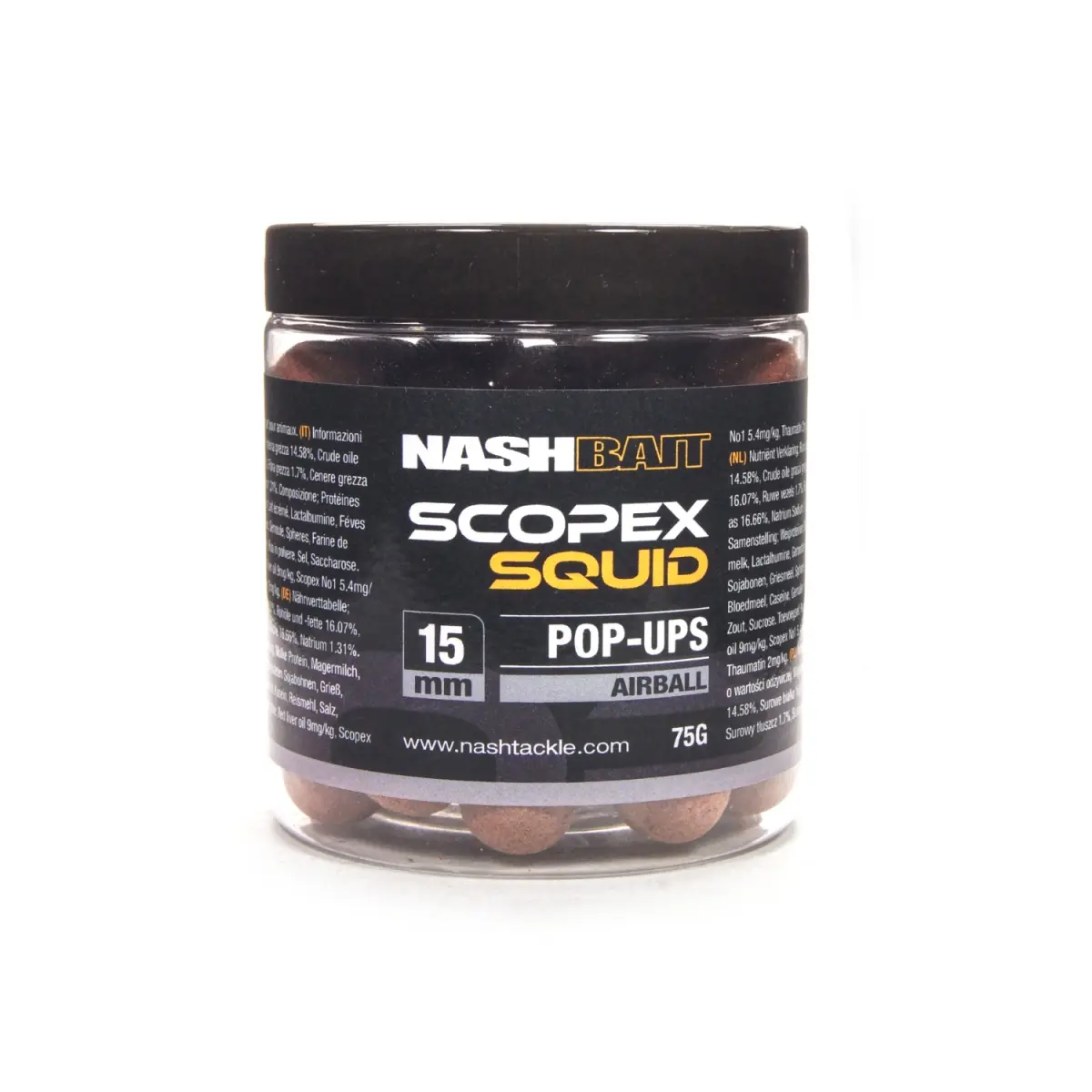 NEW Nash Scopex Squid Pop Upsmărimea 15 mm / 75g - MPN: B6826 - EAN: 5055108868262