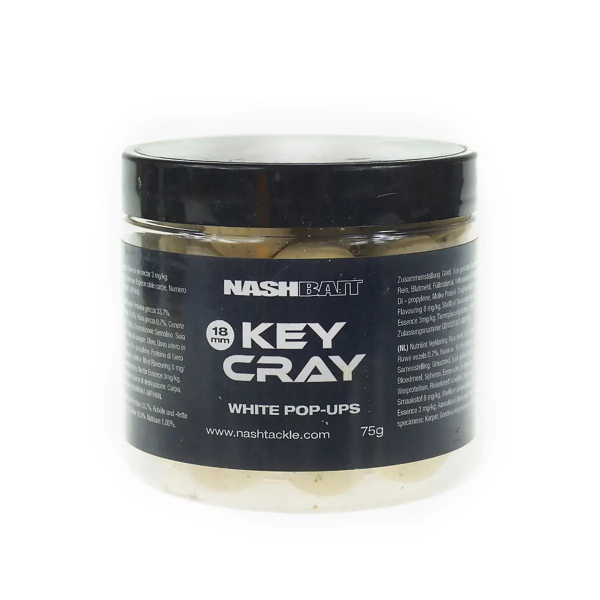 Nash Key Cray Pop- Up Whitemărimea 18 mm / 75g - MPN: B9947 - EAN: 5055108899471