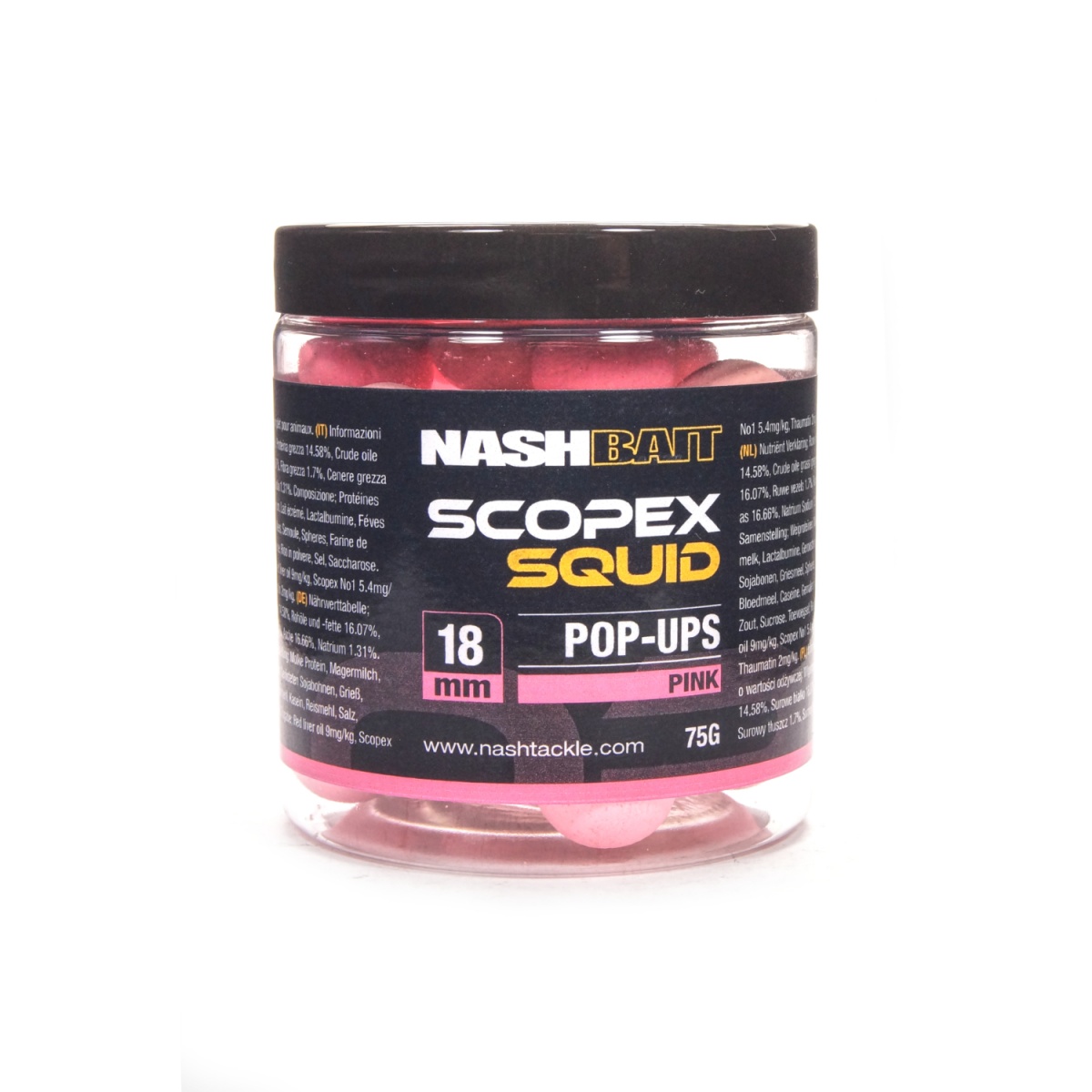 Nash Pop Ups Pink - Scopex Squid rozmiar 18 mm / 75g - MPN: B6833 - EAN: 5055108868330