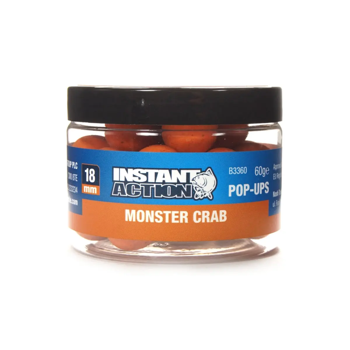 NEW Nash Instant Action Monster Crab Pop-upmărimea 18 mm / 60g - MPN: B3360 - EAN: 5055108833604