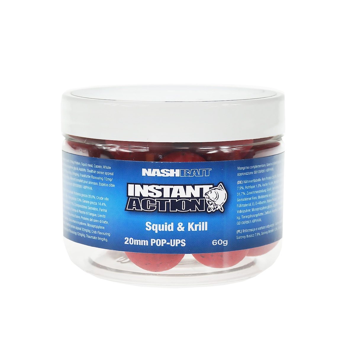 NEW Nash Instant Action Squid & Krill Pop-upрозмір 20 мм / 60 г - MPN: B3459 - EAN: 5055108834595