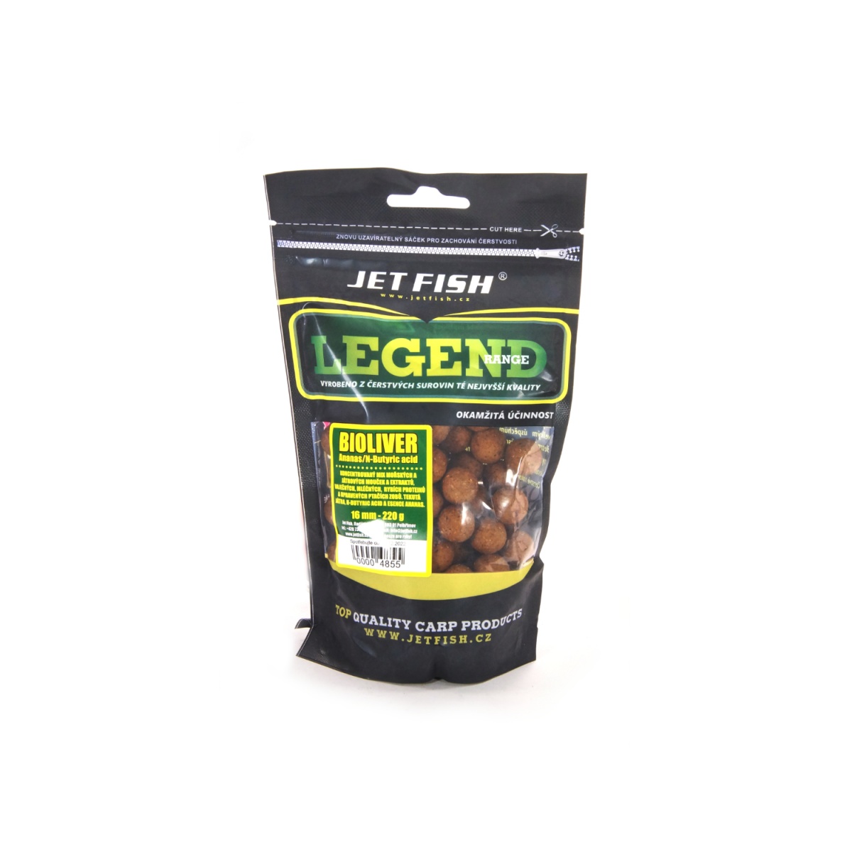Jetfish Legend Boilie - Bioliver + A.C. Pineapple / N-Butyric Acidrozmiar 16mm / 220g - MPN: 000485 - EAN: 00004855