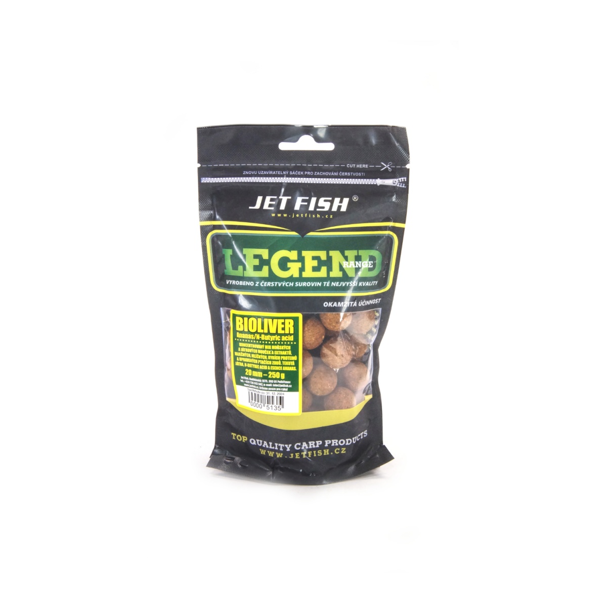 Jetfish Legend Boilie - Bioliver + A.C. Pineapple / N-Butyric Acidrozmiar 20mm / 250g - MPN: 000513 - EAN: 00005135
