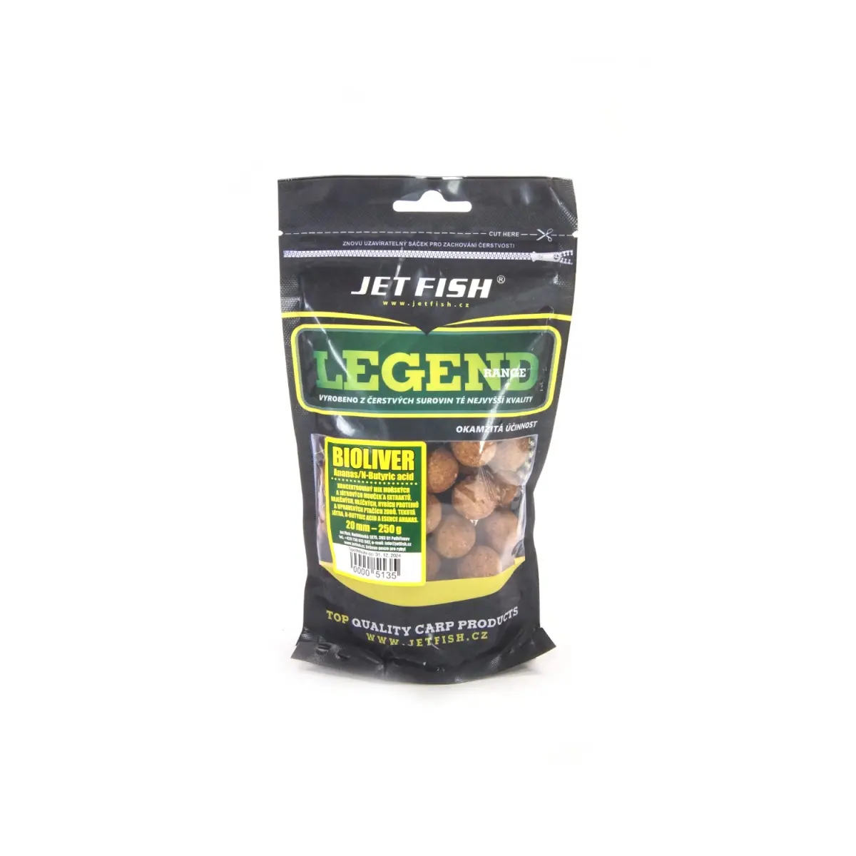 Jetfish Legend Boilie - Bioliver + A.C. Pineapple / N-Butyric Acidmărimea 20mm / 250g - MPN: 000513 - EAN: 00005135