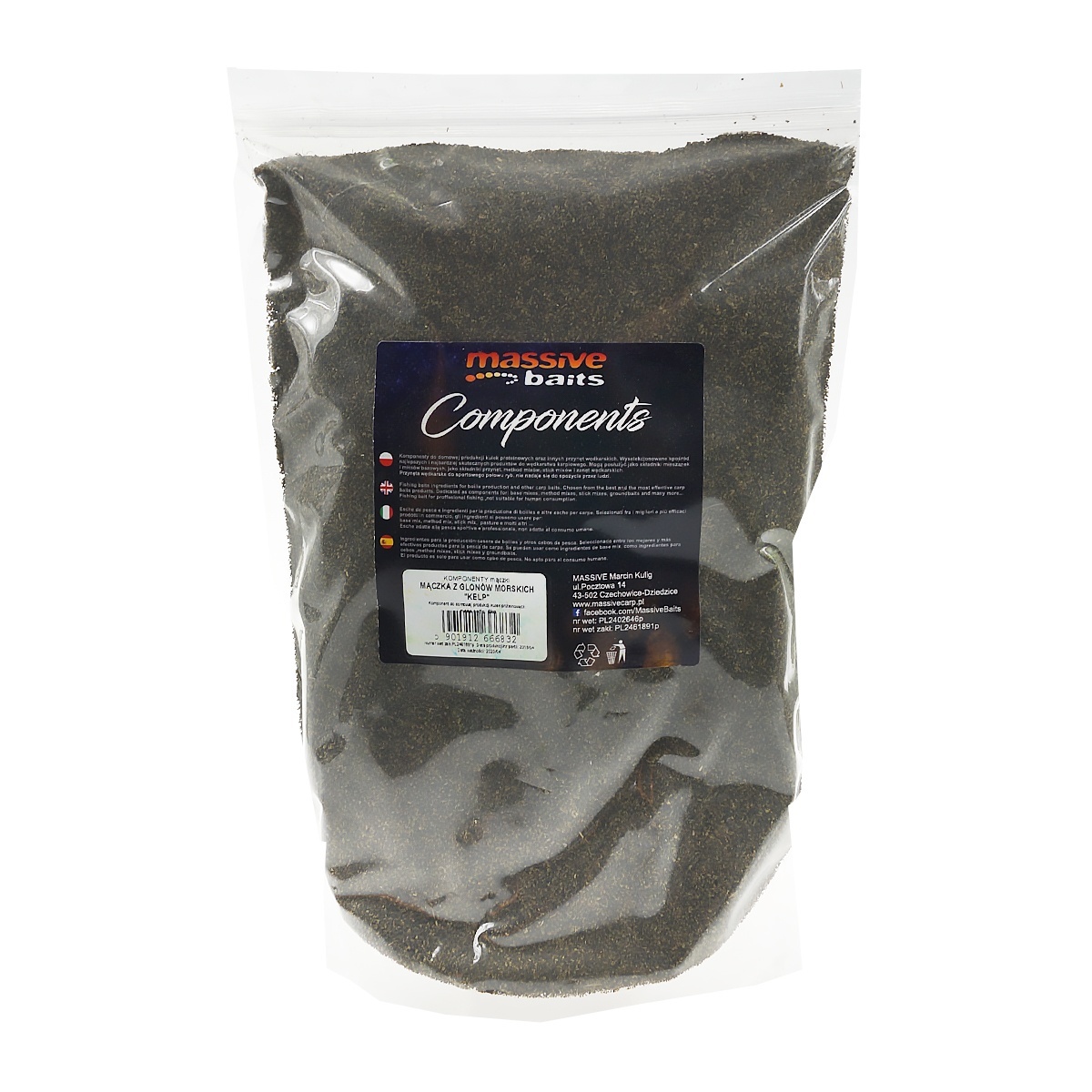 MassiveBaits Components Kelp - Mączka z Glonówopakowanie 1kg - MPN: KP032 - EAN: 5901912666832