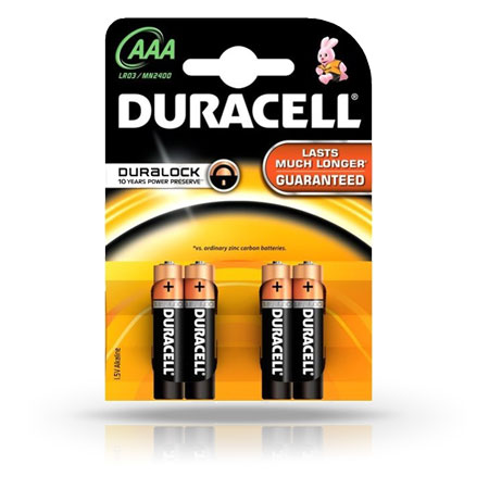 DURACELL Duralock - Bateria AAA Blister - 4 szt. - MPN: LR03 4BL - EAN: 500039412732