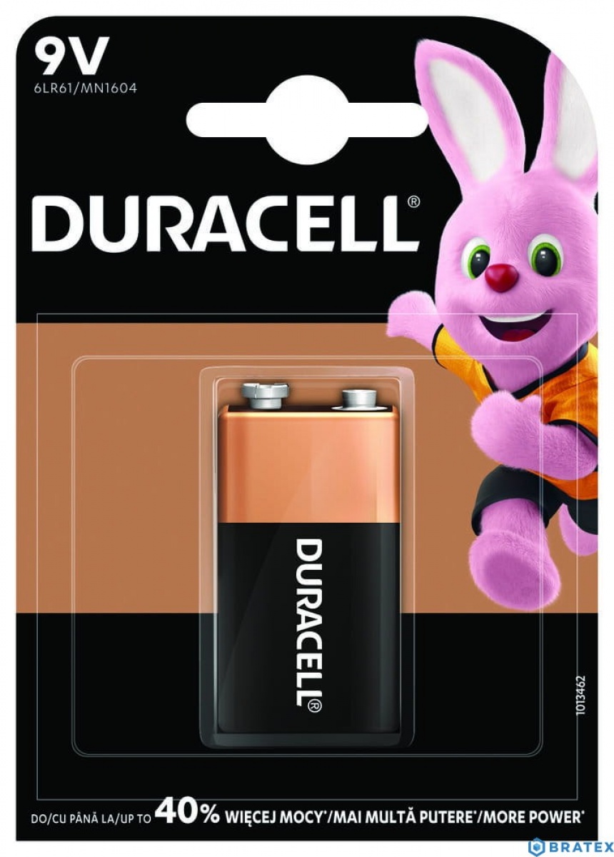 DURACELL - Bateria 9V - MPN: 6LR61 - EAN: 5000394125308