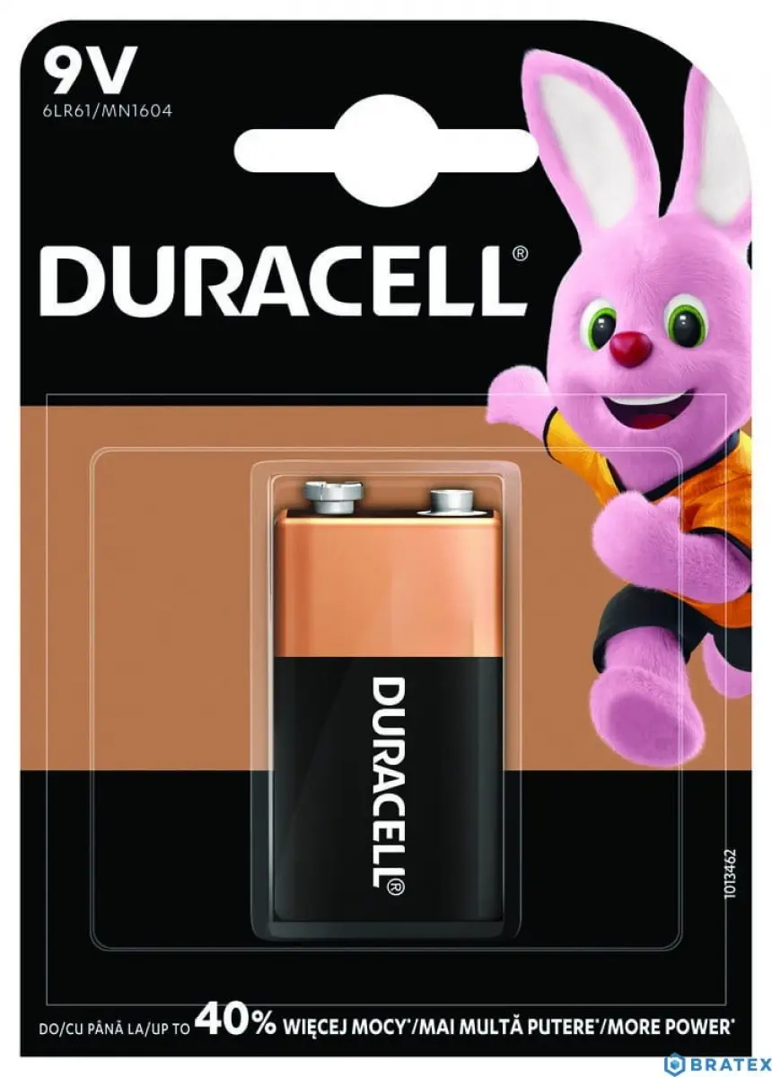 DURACELL  - Bateria 9V - MPN: 6LR61 - EAN: 5000394125308