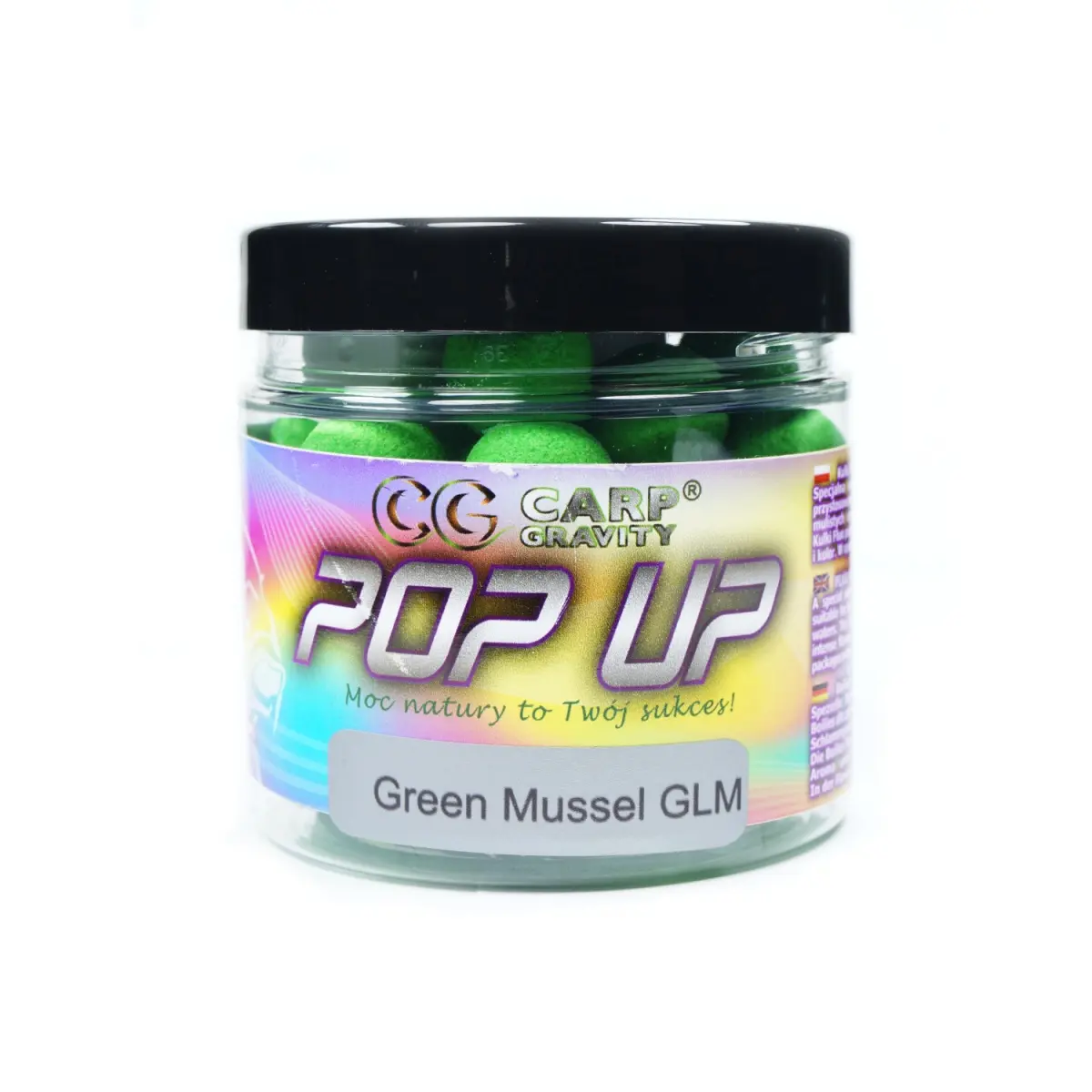Carp Gravity Fluo Pop Up - Green Mussel GLMmărimea 15mm / 200ml - MPN: PUF007 - EAN: 200000050610