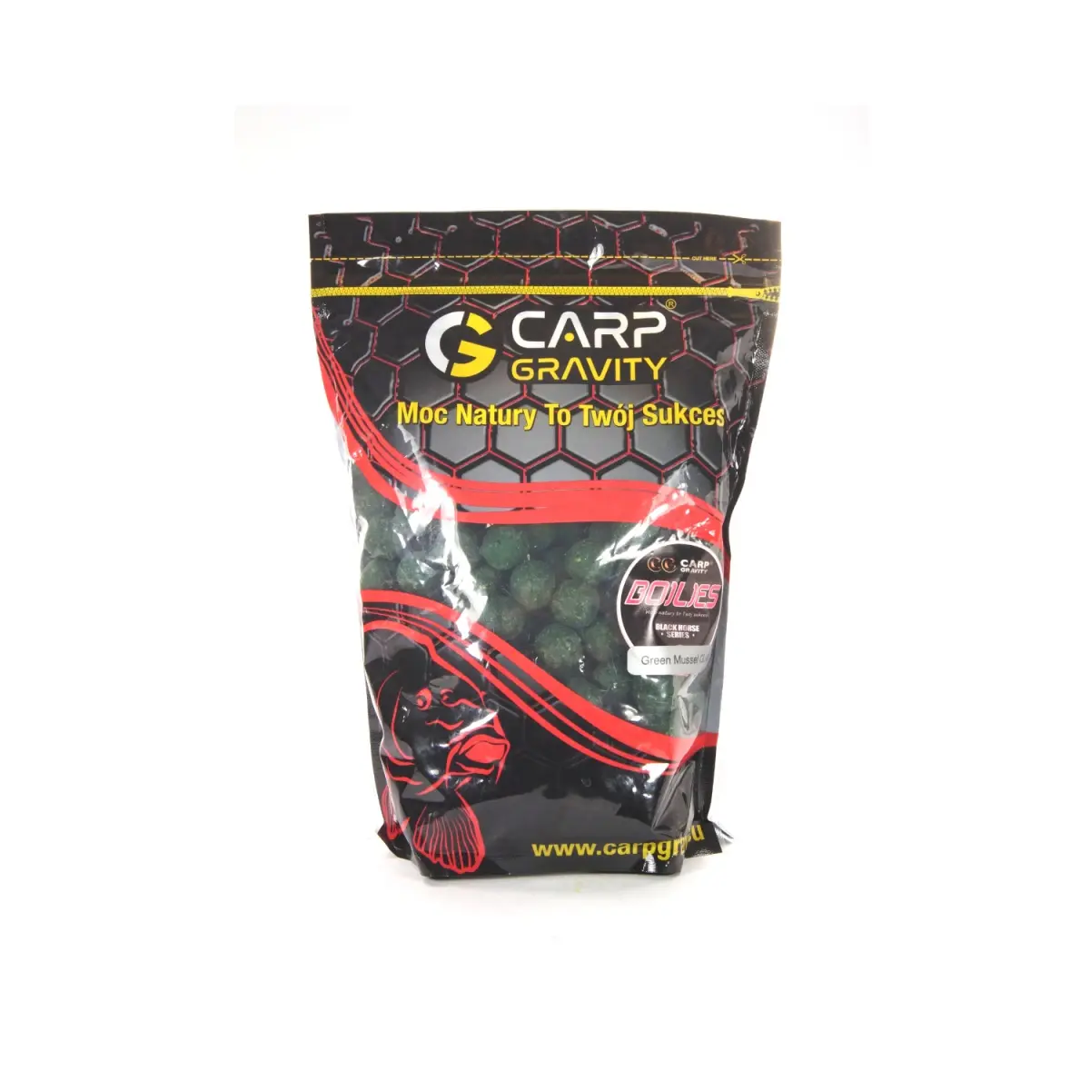 Carp Gravity Black Horse Series Boilies - Green Mussel GLMmărimea 20mm / 1kg - MPN: KBH008 - EAN: 200000050344