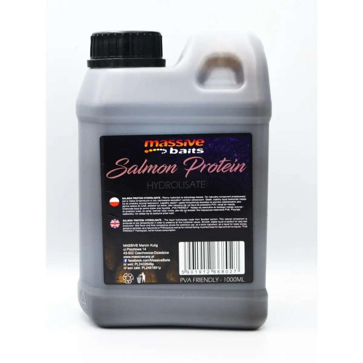 MassiveBaits Liquid - Salmon Protein Hydrolisate confezione 1000ml - MPN: LQ026 - EAN: 5901912668027