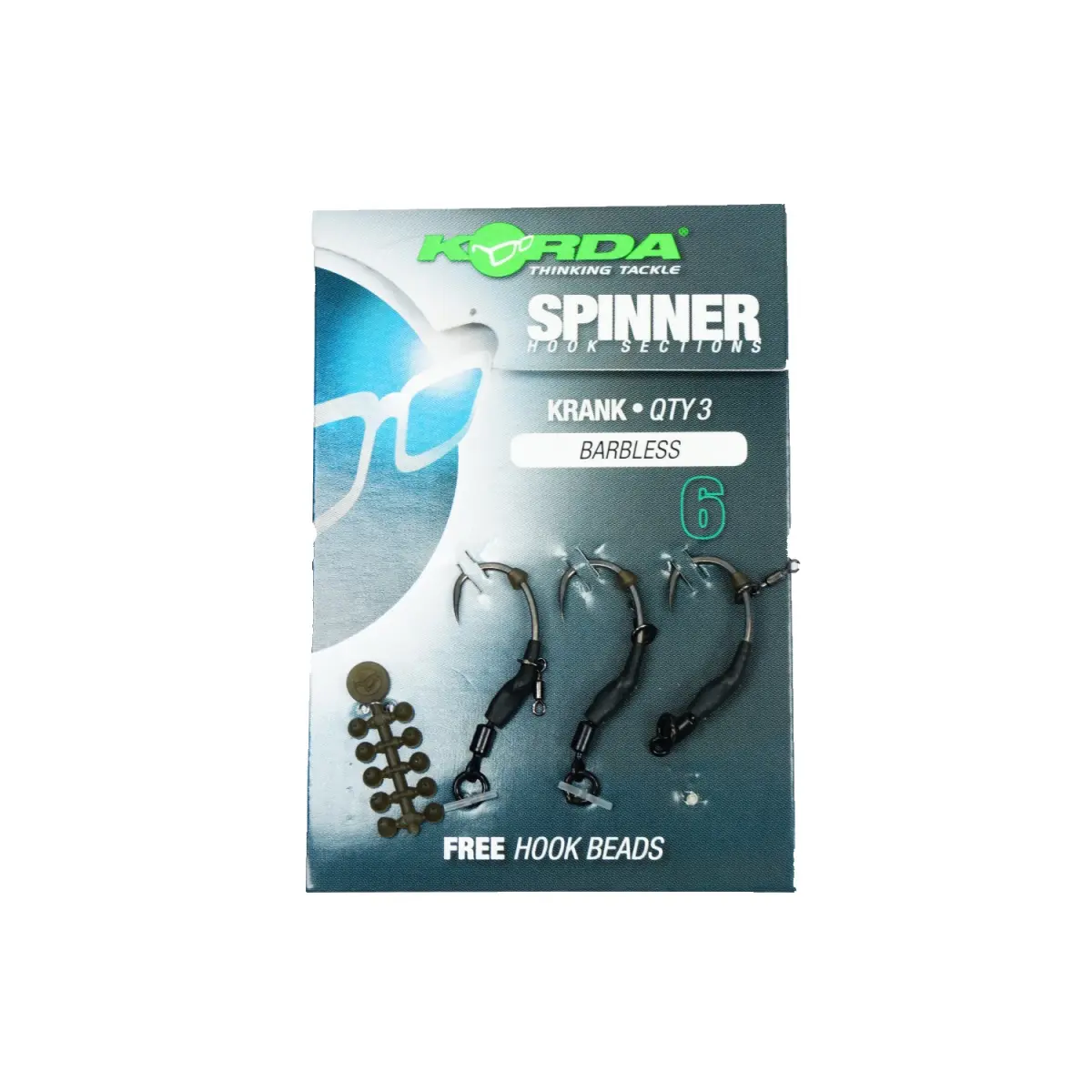 Korda Spinner Hook Sections Krank Barblessmisurare 6 senza ardiglione - MPN: KCR129 - EAN: 5060461128267