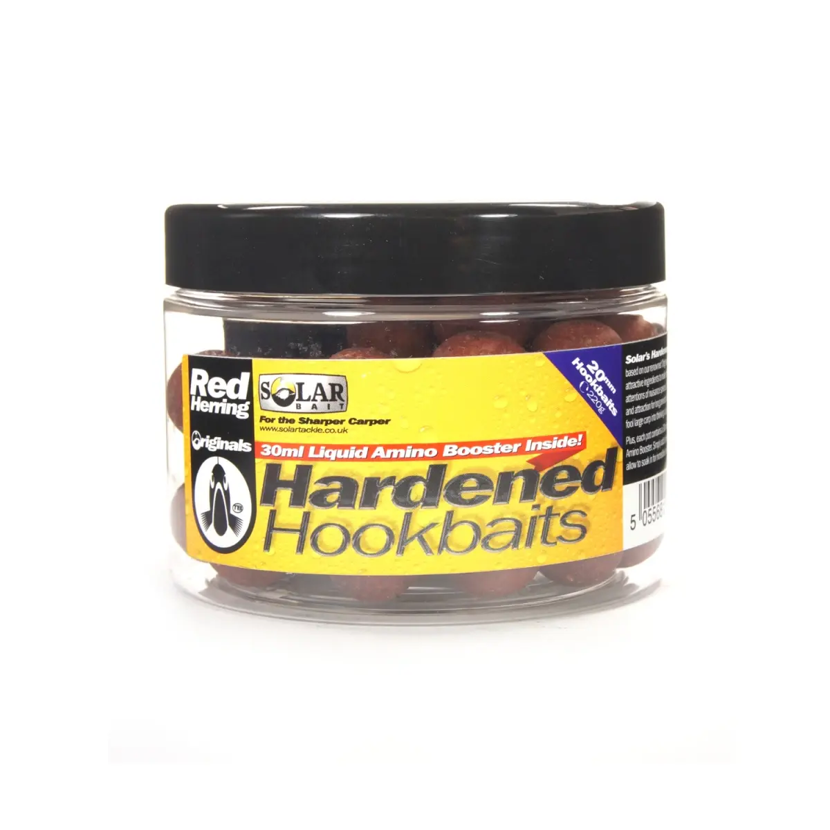 SOLAR Red Herring Hardened Hookbaits + Amino Liquid velikost 20 mm - MPN: RHHB20 - EAN: 5055681511654