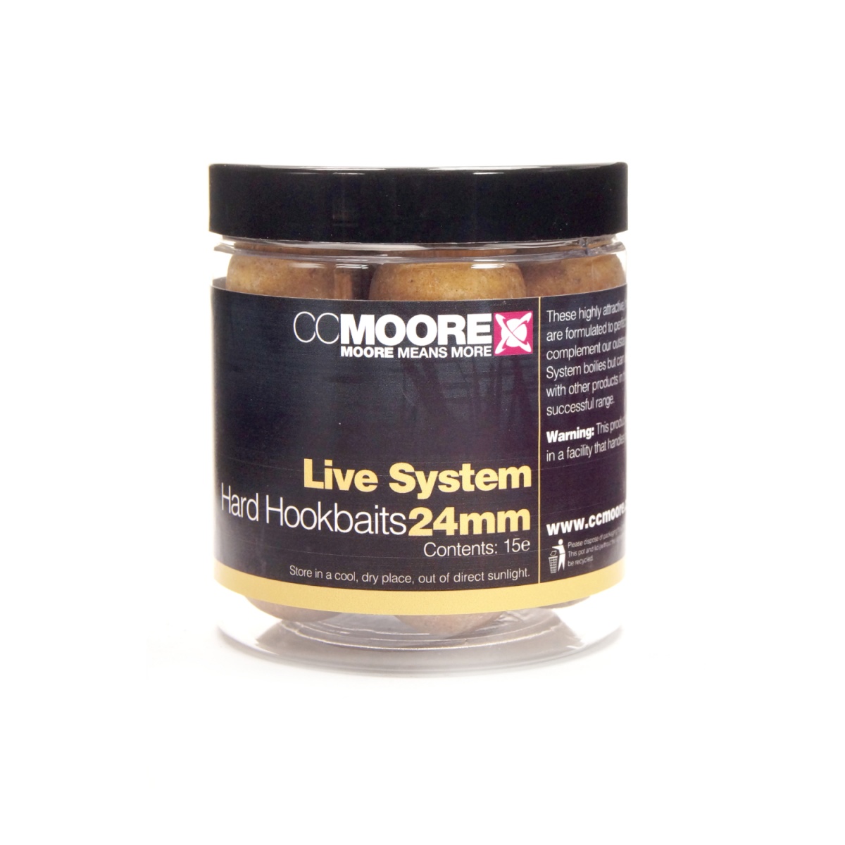 NEW CCMOORE Hard Hookbaits Live System - Kuli Proteinowe 24 mm rozmiar