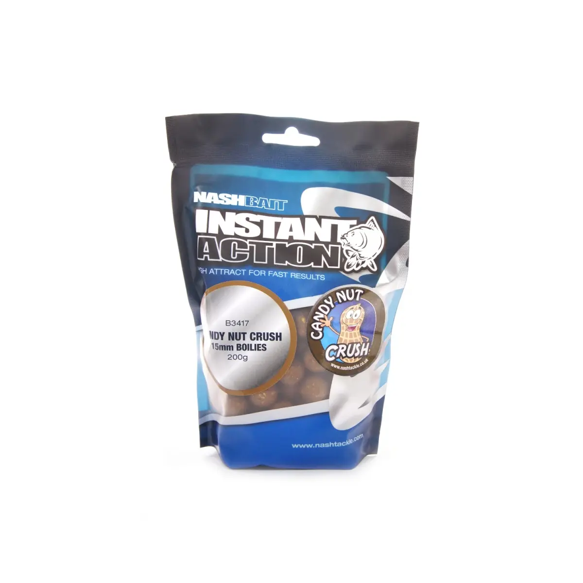 NEW Nash Instant Action Boilies Candy Nut Crush 200gmărimea 15 mm / 200g - MPN: B3417 - EAN: 5055108834175