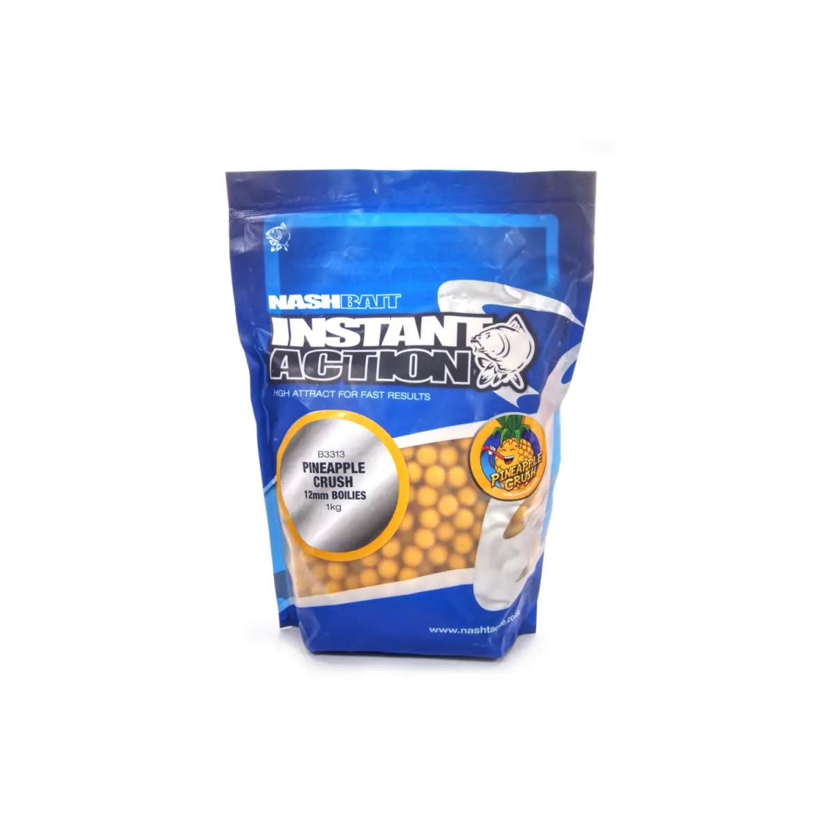 NEW Nash Instant Action Boilies Pineapple Crush 1 kgmărimea 12 mm / 1kg - MPN: B3313 - EAN: 5055108833130