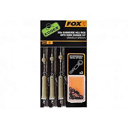 Fox 30lb Submerge Heli Rigs With Kwik Change Kitcolore Gravel Brown - MPN: CAC628 - EAN: 5055350262511