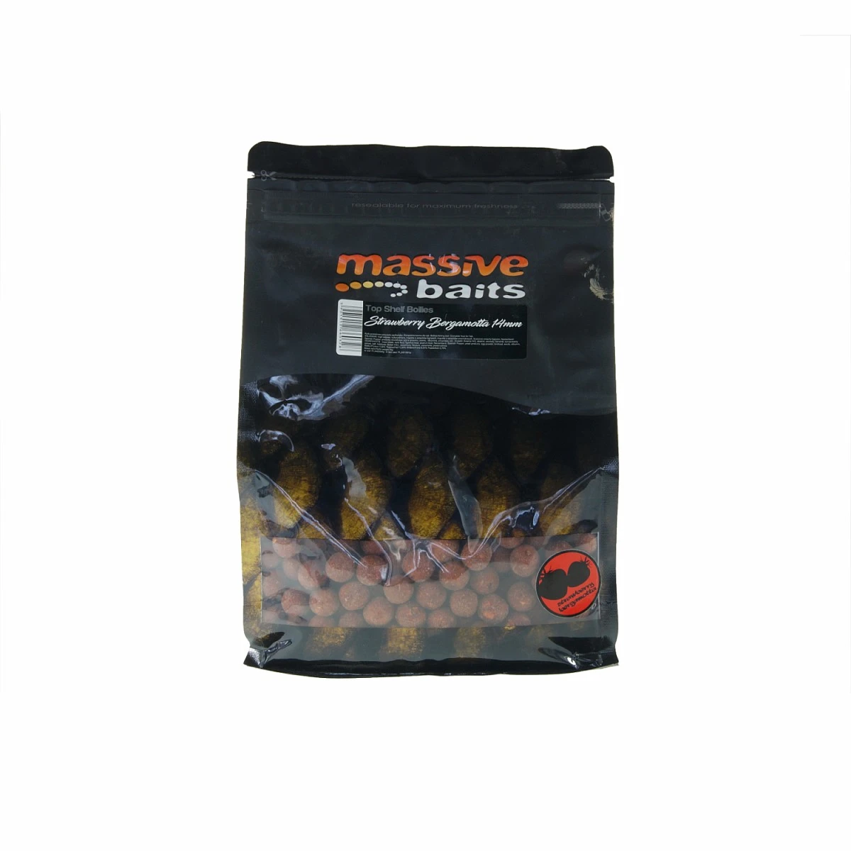 MassiveBaits Special Boilies - Strawberry Bergamotta ambalaj 14mm / 1 kg - MPN: TS001 - EAN: 5901912660328