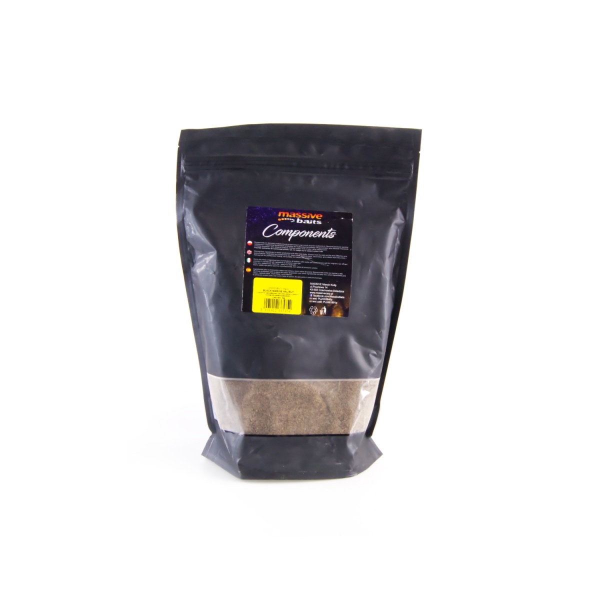MassiveBaits Components - Mączka Black Marine Halibut Pelletopakowanie 1kg - MPN: KP023 - EAN: 5901912665354