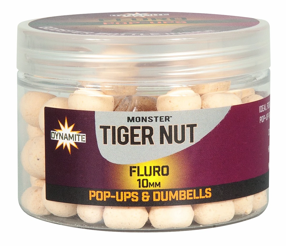 DynamiteBaits Fluro White Pop-Ups & Dumbells - Monster Tiger Nut mărimea 10 mm - MPN: DY326 - EAN: 5031745215089