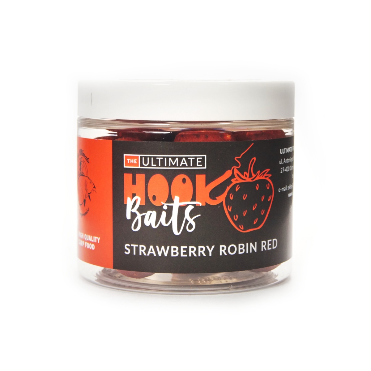 NEW UltimateProducts Juicy Series Strawberry-Robin Red Hookbaits rozmiar 18/20 mm - EAN: 5903855431669