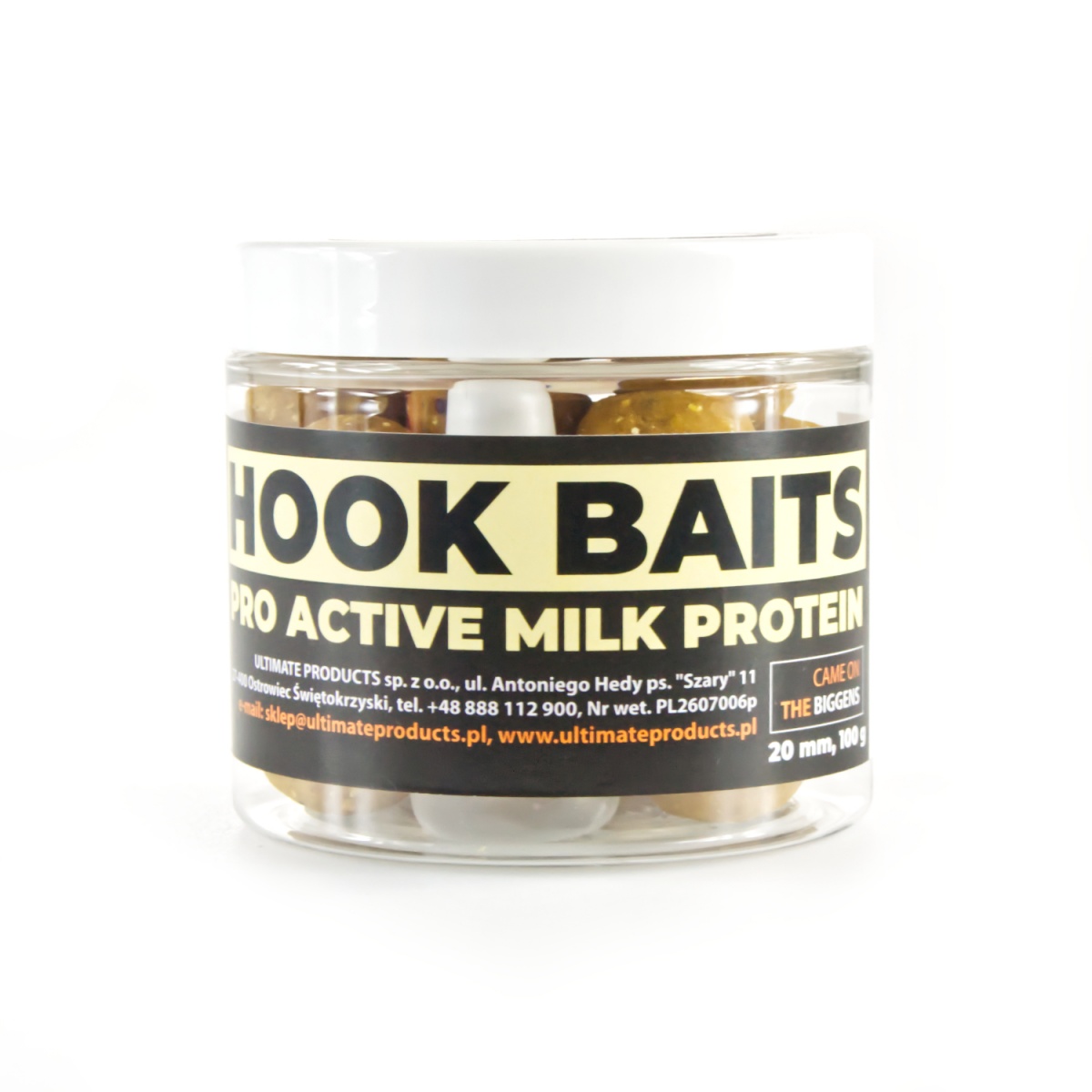 UltimateProducts Hookbaits - Pro Active Milk Proteinrozmiar 20 mm - EAN: 5903855432673