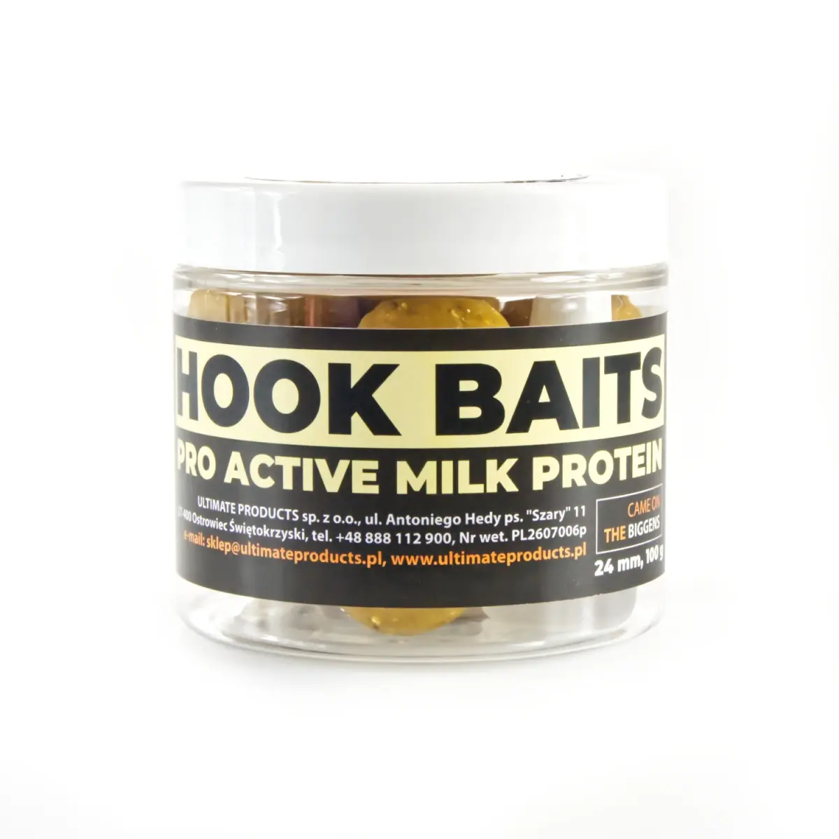 UltimateProducts Hookbaits - Pro Active Milk Proteinmărimea 24 mm - EAN: 5903855432680