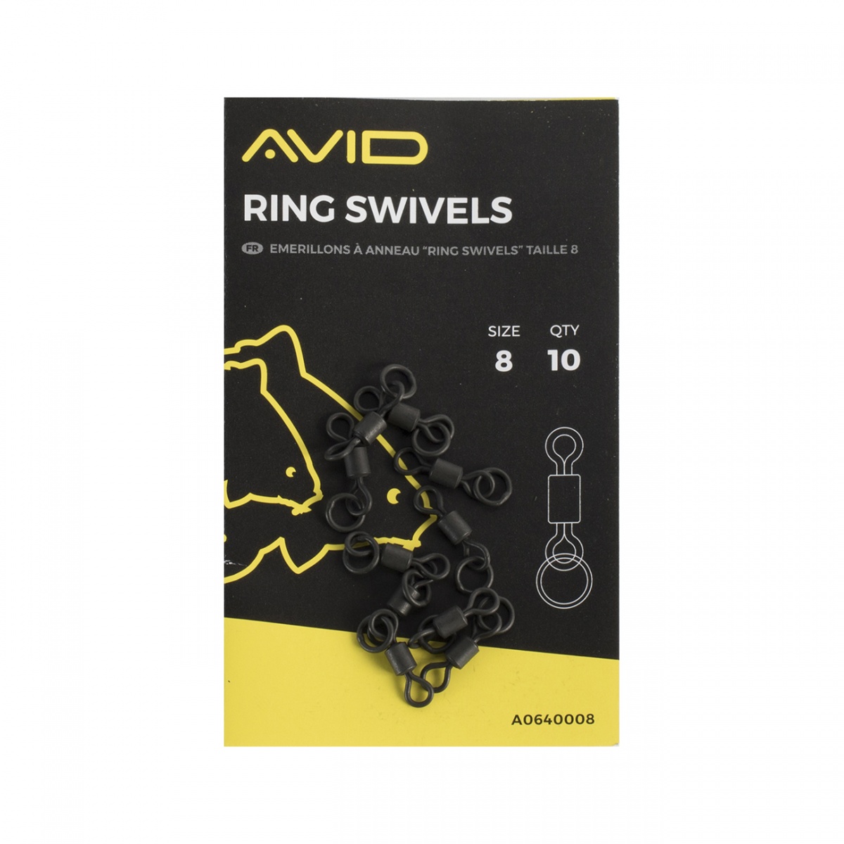 Avid Carp Ring Swivelsemballage 10 pièces - MPN: A0640008 - EAN: 5055977455433