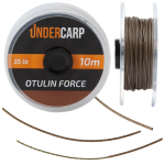 UnderCarp OTULIN FORCE Brown - Plecionka przyponowa w otulinie brązowy / 35lb  / 10m