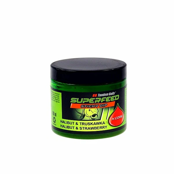 TandemBaits SuperFeed X Core Sticky Dip Halibut & Truskawka 100 мл