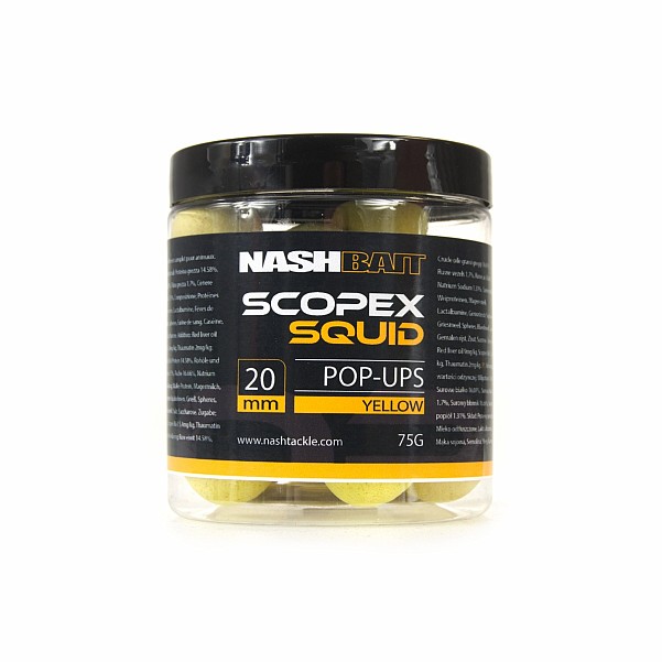 Nash Pop Ups Yellow - Scopex Squid rozmiar 20 mm / 75g - MPN: B6837 - EAN: 5055108868378