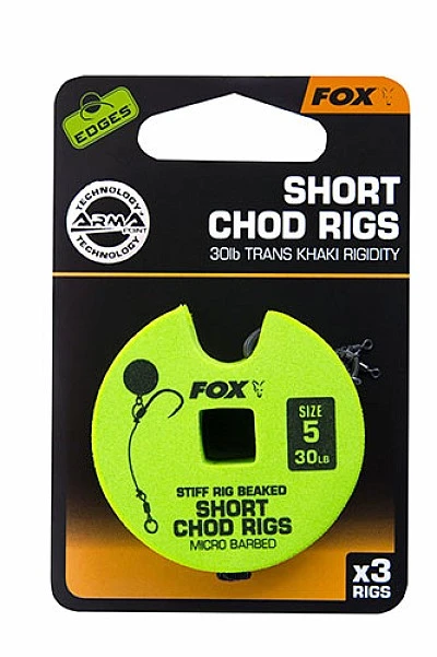 Fox Stiff Chod Rigs hak nr 5 / 30lb / short