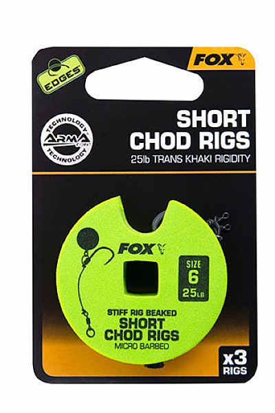 Fox Stiff Chod Rigswersja hak nr 6 / 25lb / short - MPN: CCR164 - EAN: 5055350289358