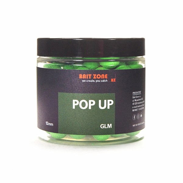 Bait Zone Pop Up Boilies GLMtamaño 12mm / 250ml - MPN: BZPOPG12 - EAN: 200000046378