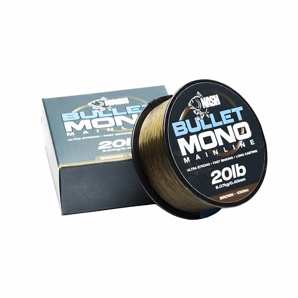Nash Bullet Mono 20lb(0,40mm) /hnědý / 1000m