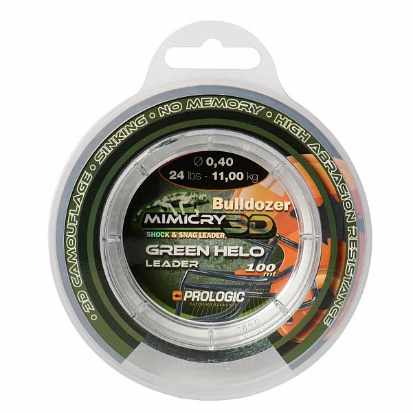 Prologic Bulldozer Mimicry Green Helo Leaderversija 0,50mm / 32lb - MPN: SVS57091 - EAN: 5706301570918