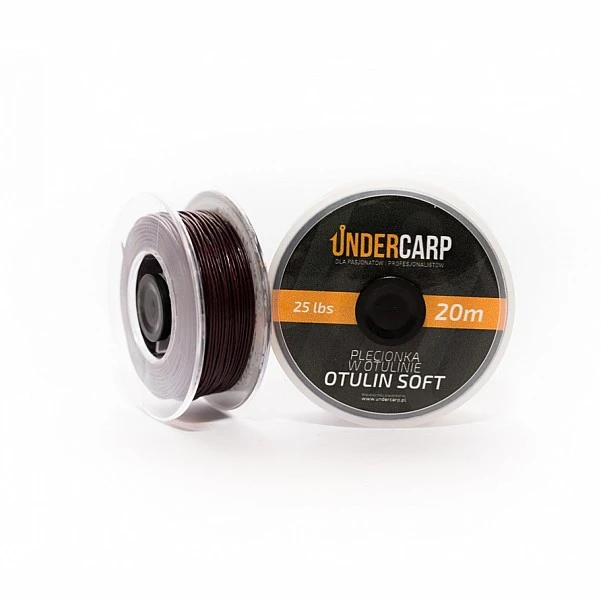 UnderCarp Otulin Soft - Plecionka przyponowa w otulinie brązowy / 25lb