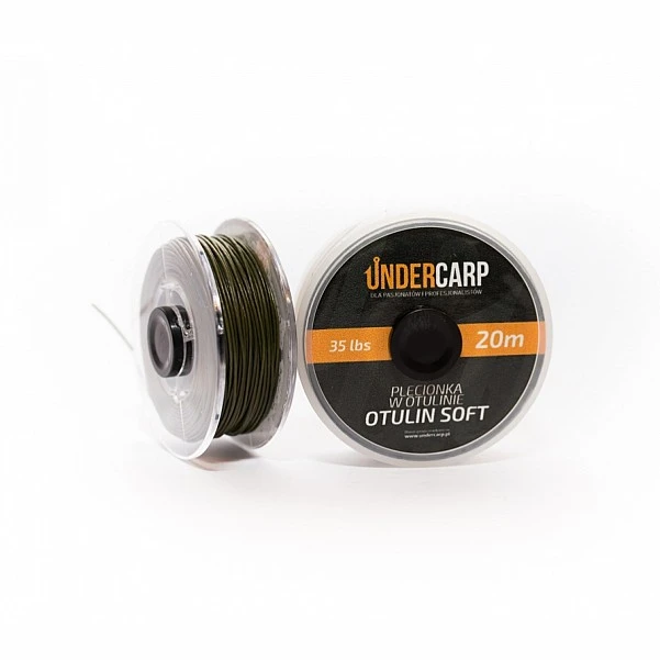 UnderCarp Otulin Soft - Plecionka przyponowa w otulinie zielony / 35lb