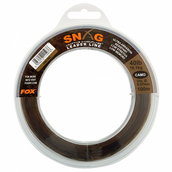 Fox Snag Leader CamoDurchmesser 0,47mm / 30lb / 13,6kg - MPN: CML162 - EAN: 5056212115969