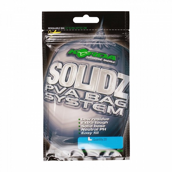 Korda Solidz PVA Bags Largerozmiar 85 x 110mm (20 sztuk) - MPN: KPVA4 - EAN: 5060062113761