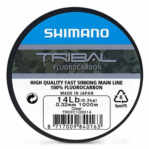 Shimano Tribal Fluorocarbonlongitud 1000m / 0,32 mm - MPN: TRCFC100014 - EAN: 8717009840163