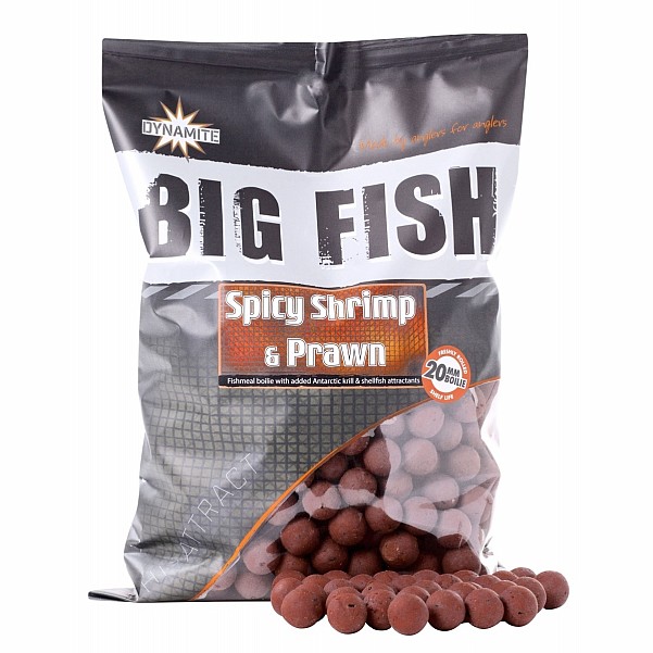 DynamiteBaits BIG FISH Boilies - Spicy Shrimp & Prawnméret 20mm /1,8kg - MPN: DY1505 - EAN: 5031745223428