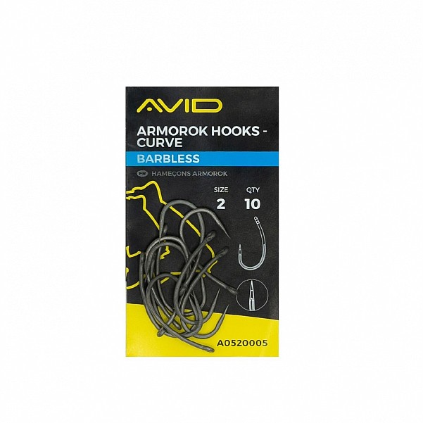 Avid Carp Armorok Curve Barbless Hooks dydis 2 - MPN: A0520005 - EAN: 5055977494135