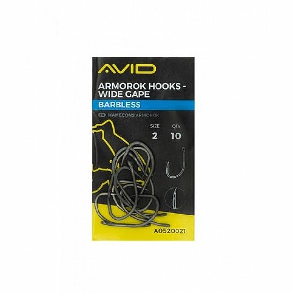 Avid Carp Armorok Wide Gape Barbless Hooks  dydis 2 - MPN: A0520021 - EAN: 5055977494296