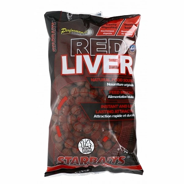 Starbaits Performance Boilies - Red Liver 14 mm / 1kg