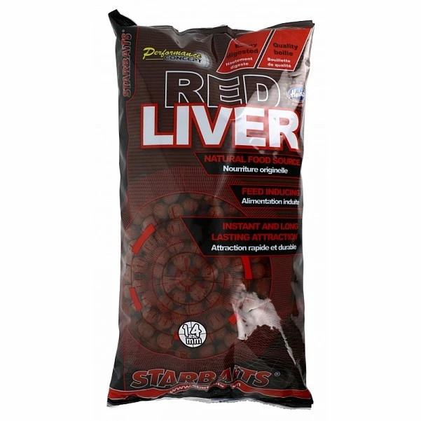Starbaits Performance Boilies - Red Liver 14 mm / 2,5kg