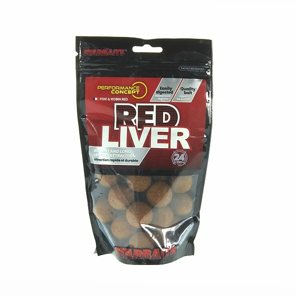 Starbaits Performance Boilies - Red Liver 24 mm / 0,2kg